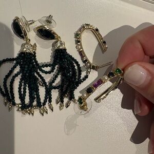 Kendra Scott Greens and Gold Earrings